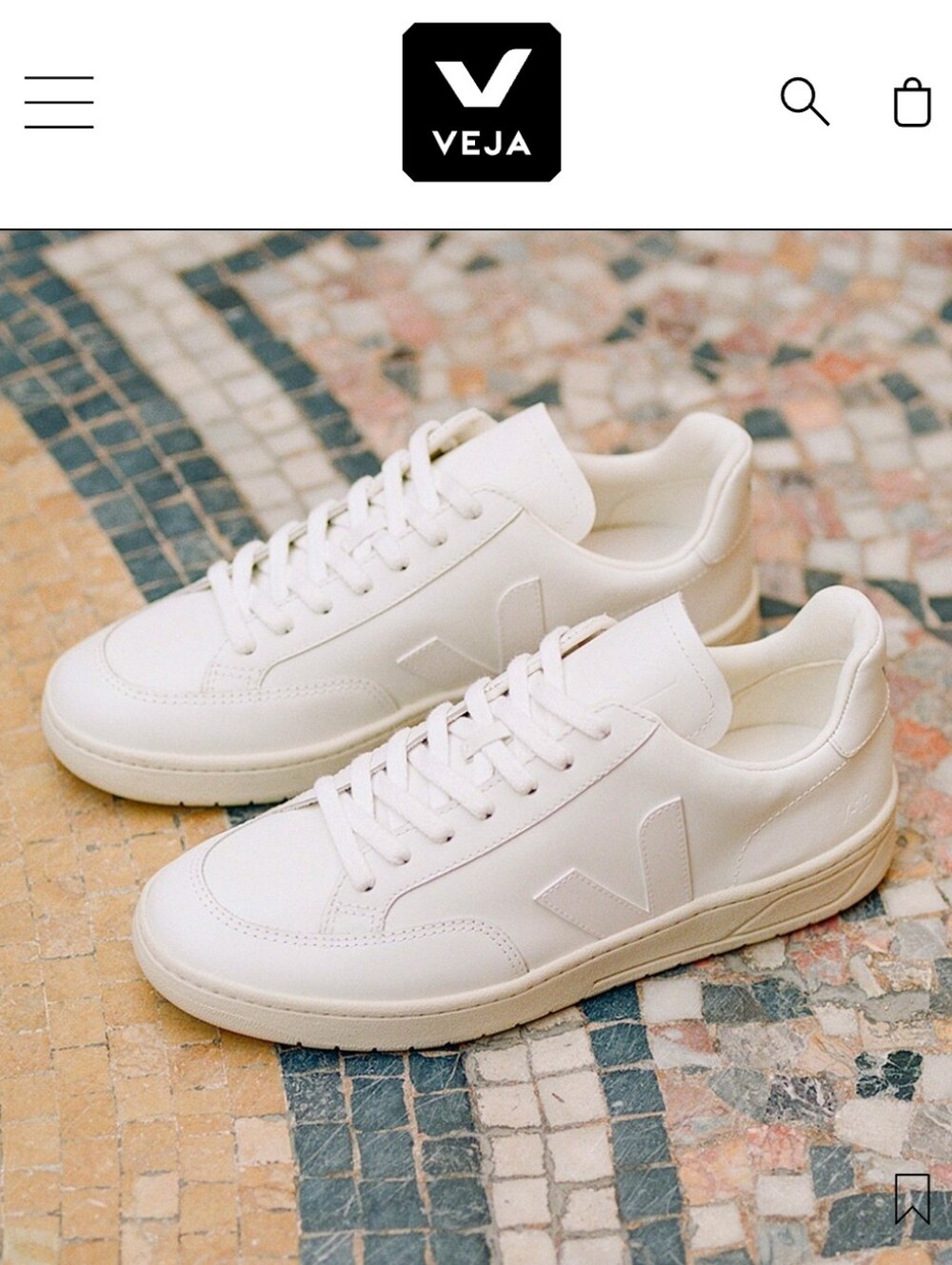 Veja V-12 White Leather Sneakers